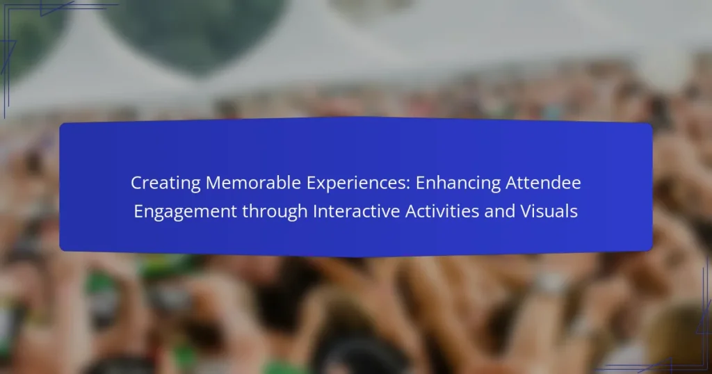 Creating Memorable Experiences: Enhancing Attendee Engagement through Interactive Activities and Visuals