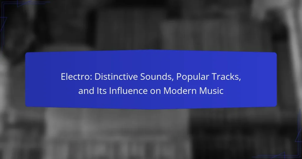Electro: Distinctive Sounds, Popular Tracks, and Its Influence on Modern Music