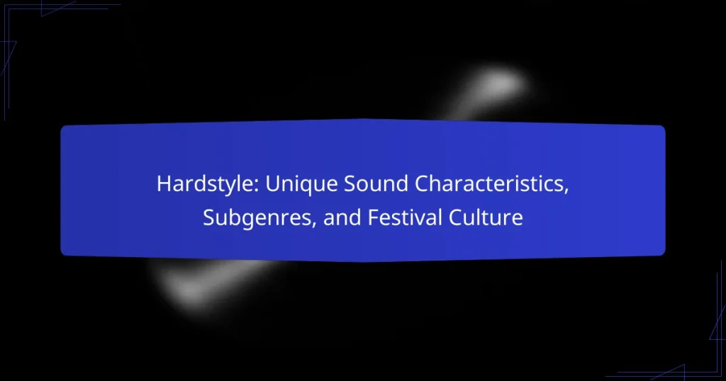 Hardstyle: Unique Sound Characteristics, Subgenres, and Festival Culture