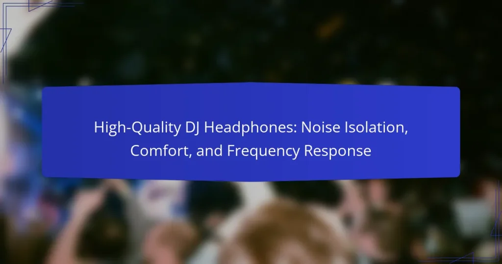 High-Quality DJ Headphones: Noise Isolation, Comfort, and Frequency Response