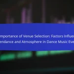 The Importance of Venue Selection: Factors Influencing Attendance and Atmosphere in Dance Music Events