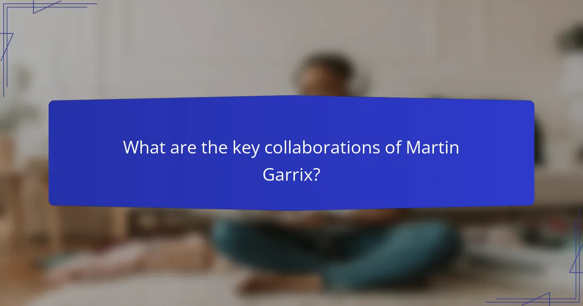 What are the key collaborations of Martin Garrix?