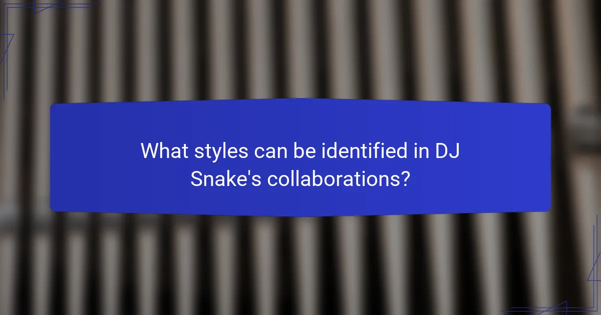 What styles can be identified in DJ Snake's collaborations?